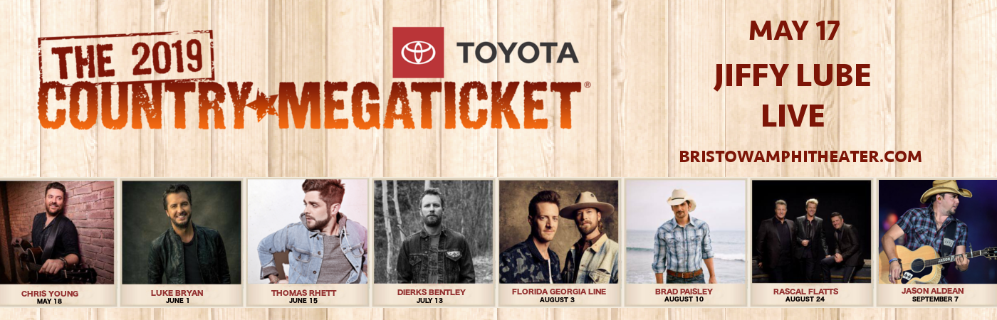 2019 Country Megaticket Tickets (Includes All Performances) at Jiffy Lube Live